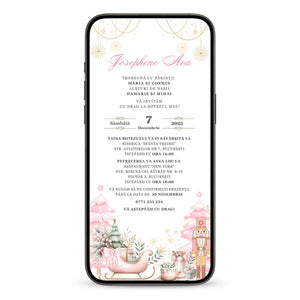 Invitatie Botez Christmas Baby, Format Digital-BalloonEvents.ro
