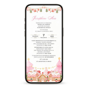 Invitatie Botez Christmas City, Format Digital-BalloonEvents.ro