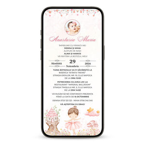 Invitatie Botez Dancing Baby, Format Digital-BalloonEvents.ro