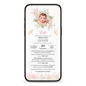 Invitatie Botez Dream, Format Digital-BalloonEvents.ro