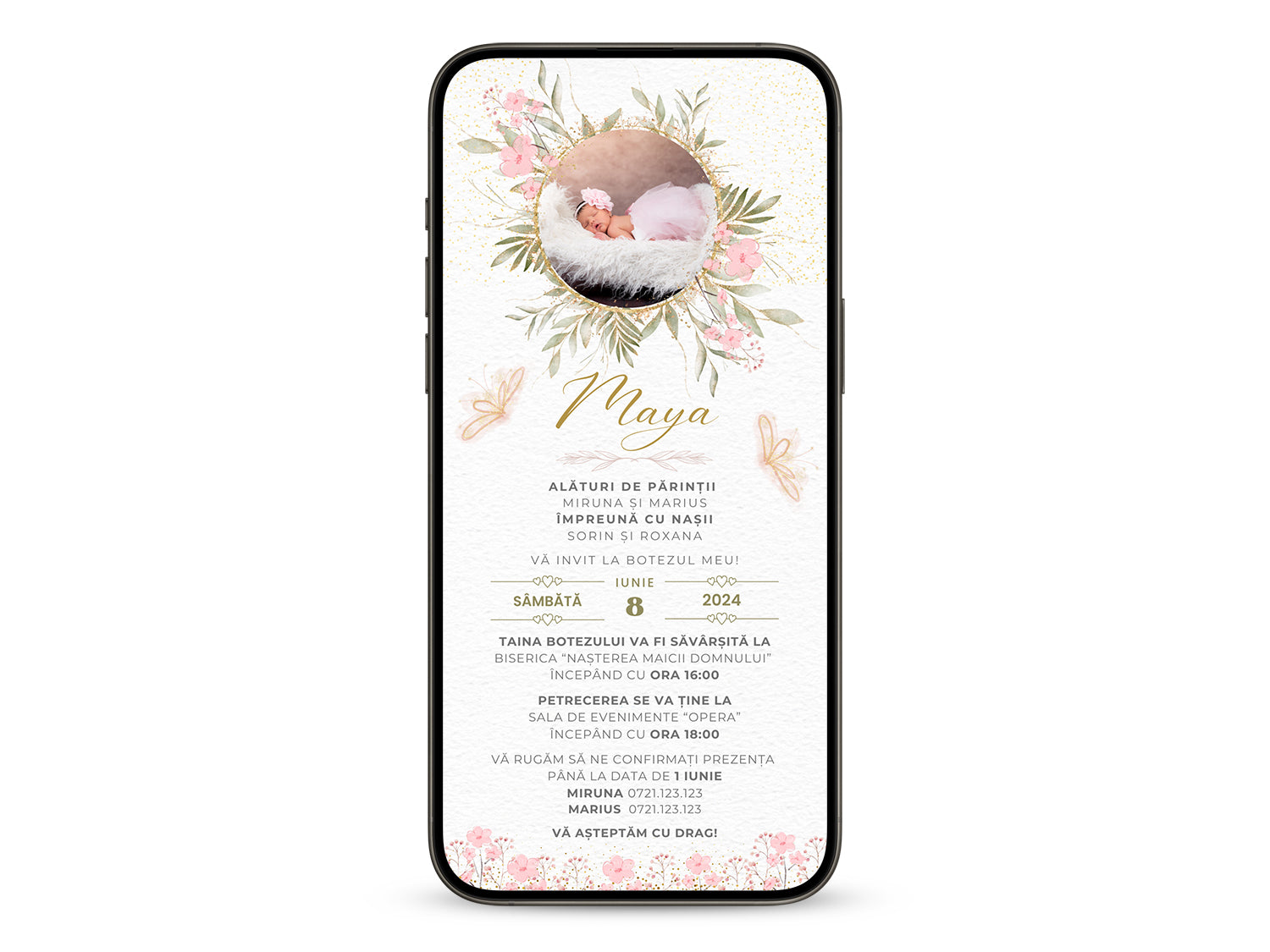 Invitatie Botez Dream, Format Digital