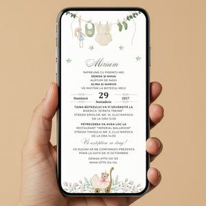 Invitatie Botez Ella, Format Digital