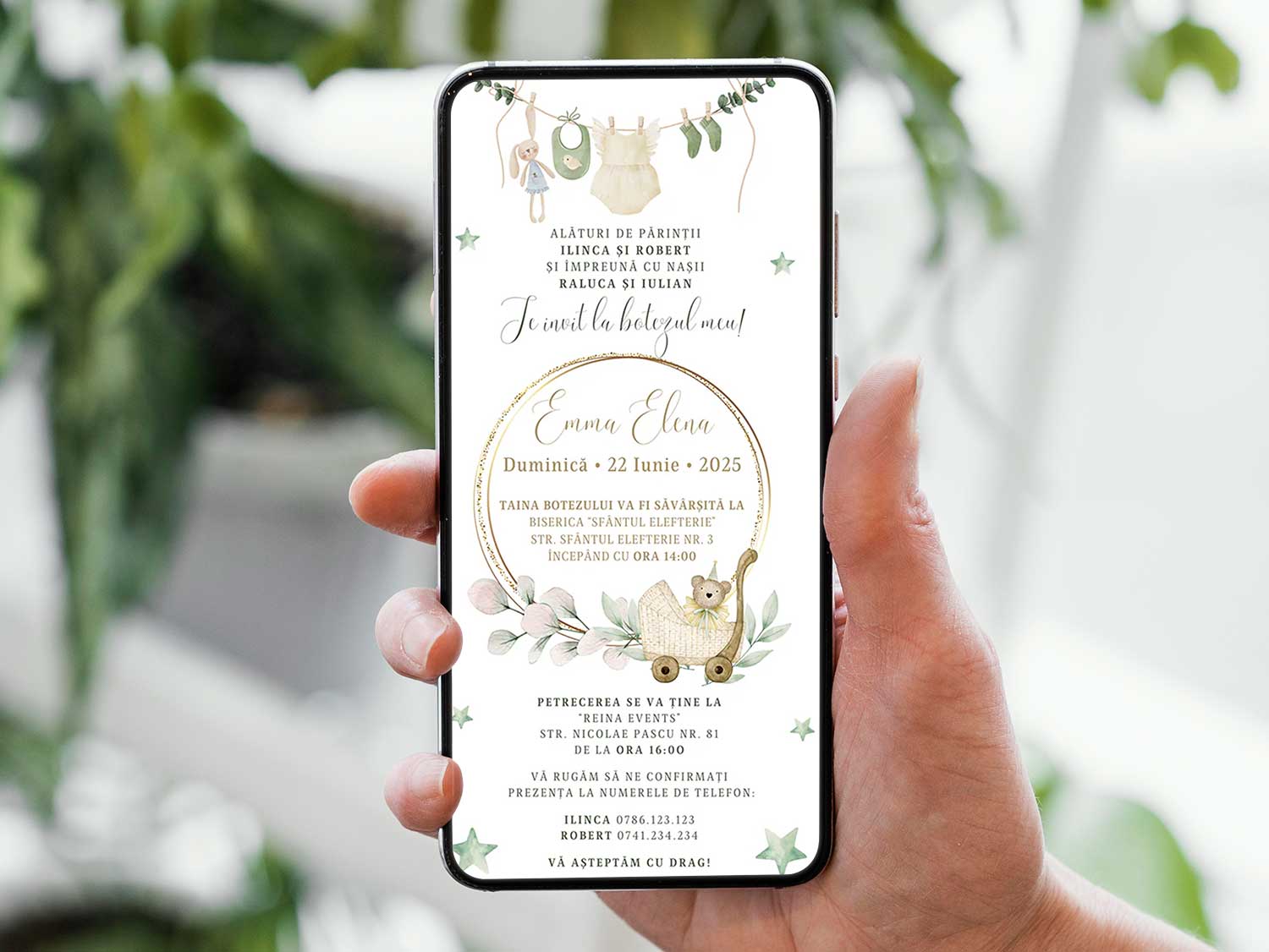 Invitatie Botez Ella, Format Digital