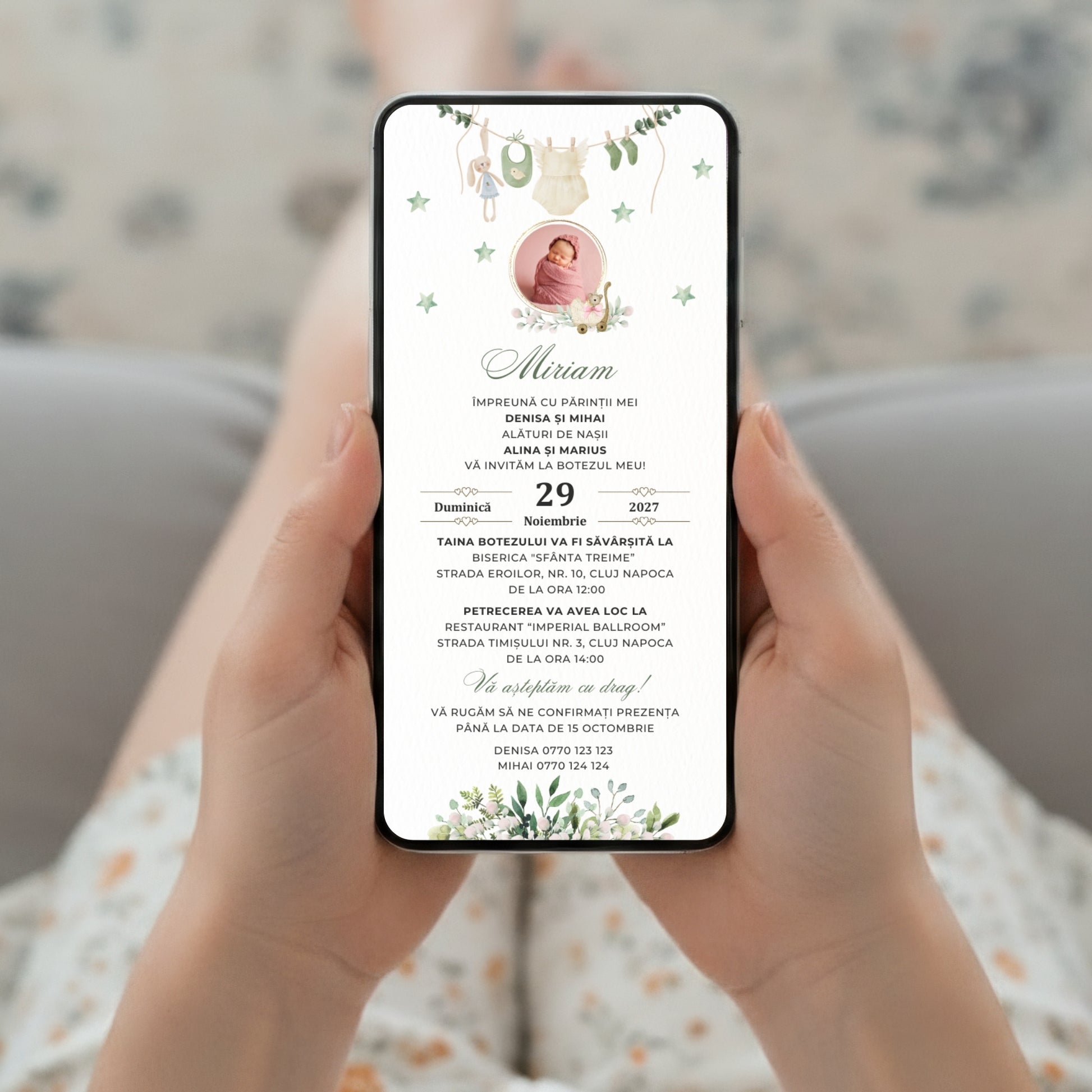 Invitatie Botez Ella, Format Digital-BalloonEvents.ro