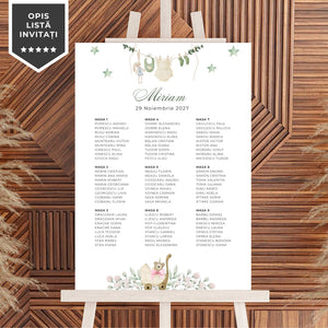Invitatie Botez Ella, Hartie Texturata, Plic Cartonat si Sigiliu Ceara Inclus