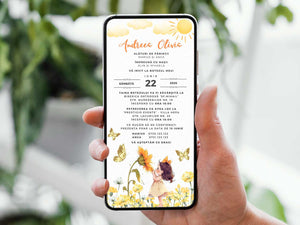 Invitatie Botez Fetita Soarelui, Format Digital