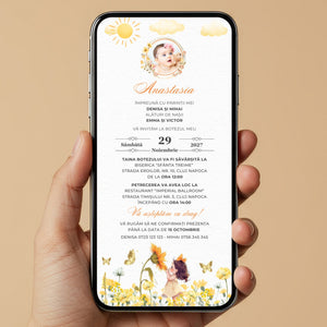 Invitatie Botez Fetita Soarelui, Format Digital