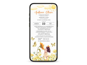 Invitatie Botez Fetita Soarelui, Format Digital