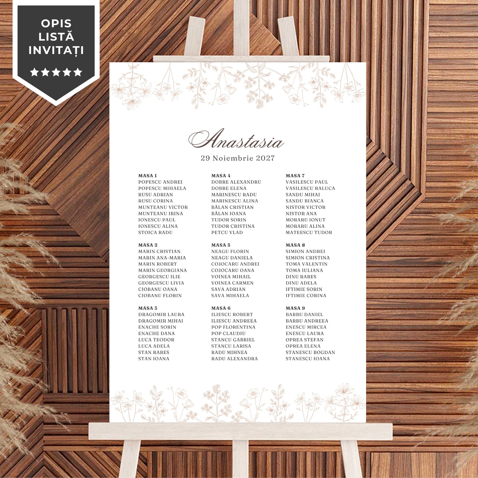 Invitatie Botez Flowers, Format Digital-BalloonEvents.ro