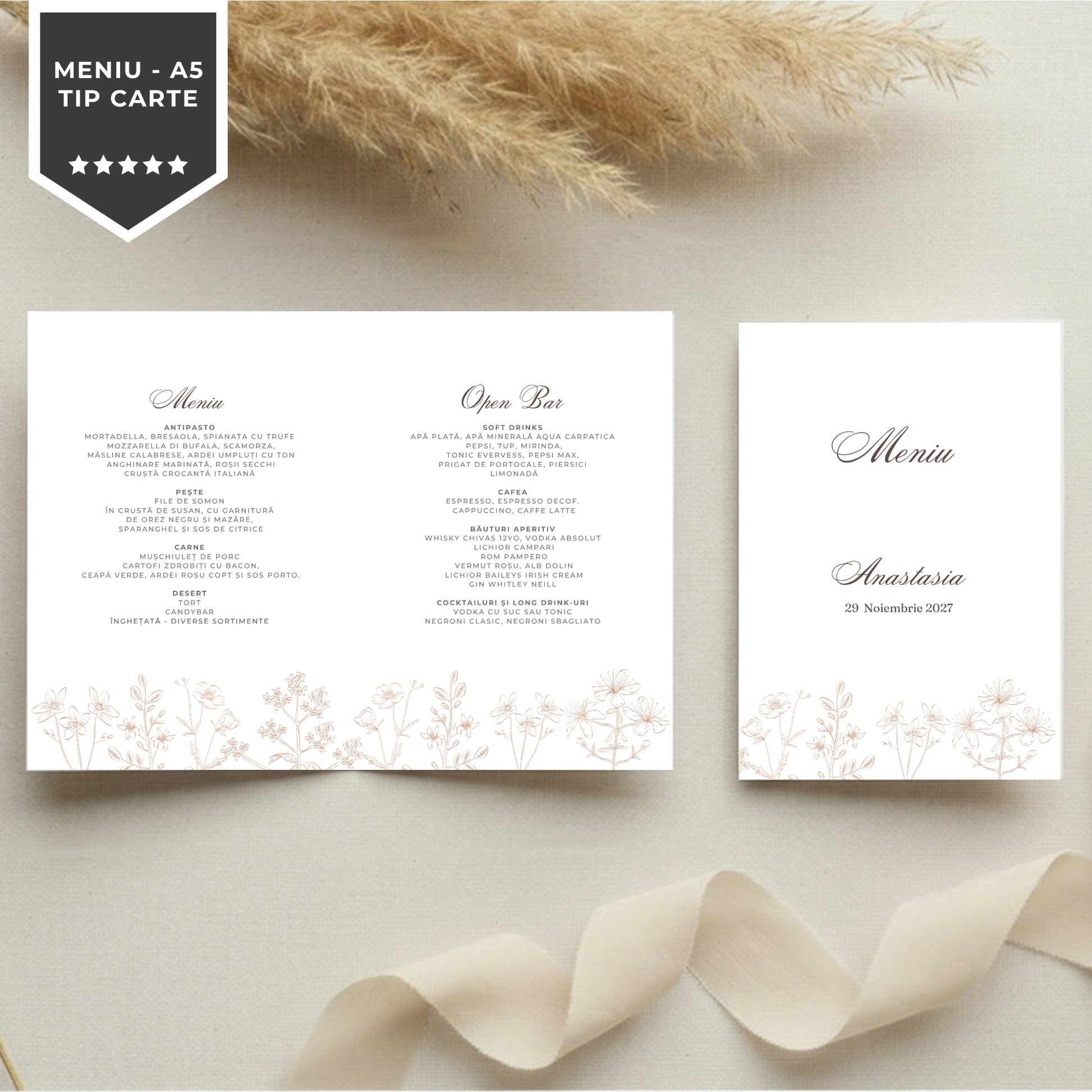 Invitatie Botez Flowers, Format Digital-BalloonEvents.ro