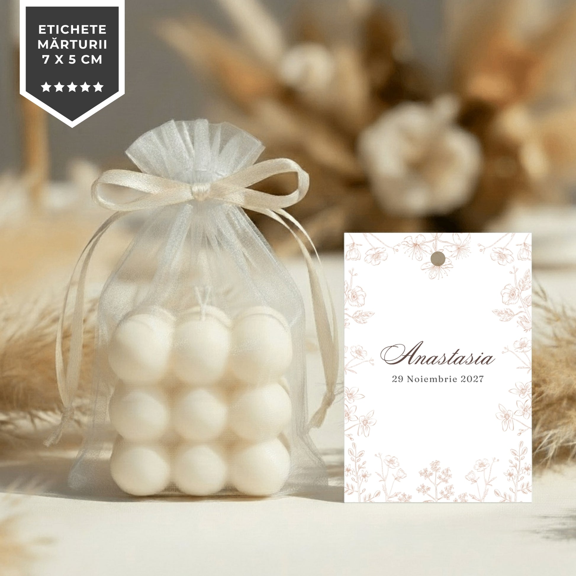 Invitatie Botez Flowers, Format Digital-BalloonEvents.ro