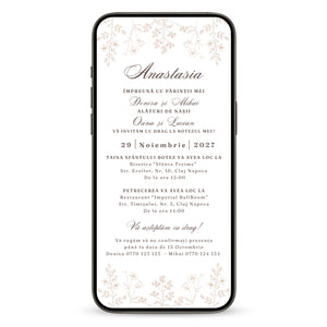 Invitatie Botez Flowers, Format Digital-BalloonEvents.ro