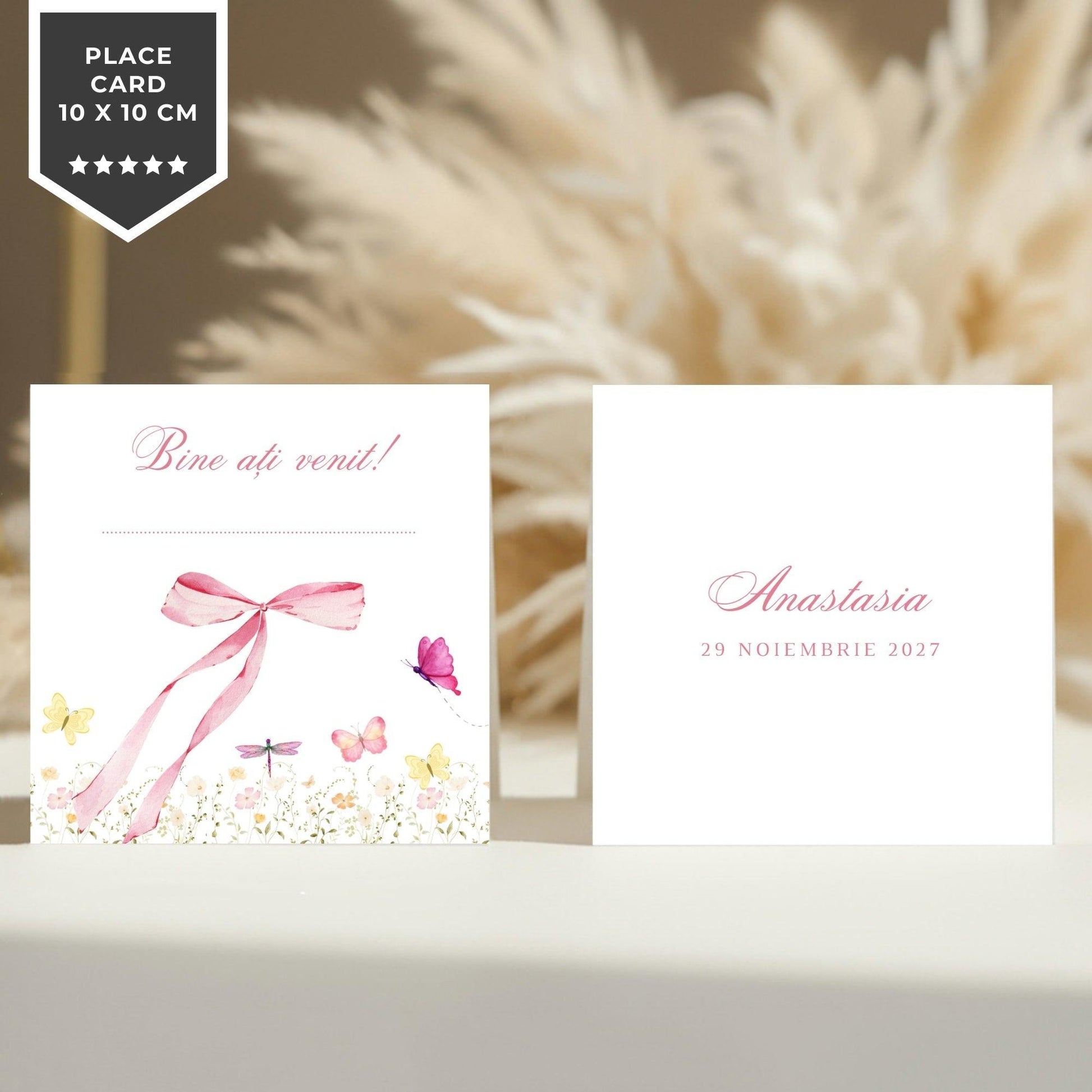 Invitatie Botez Fluturasi si Fundita, Format Digital-BalloonEvents.ro