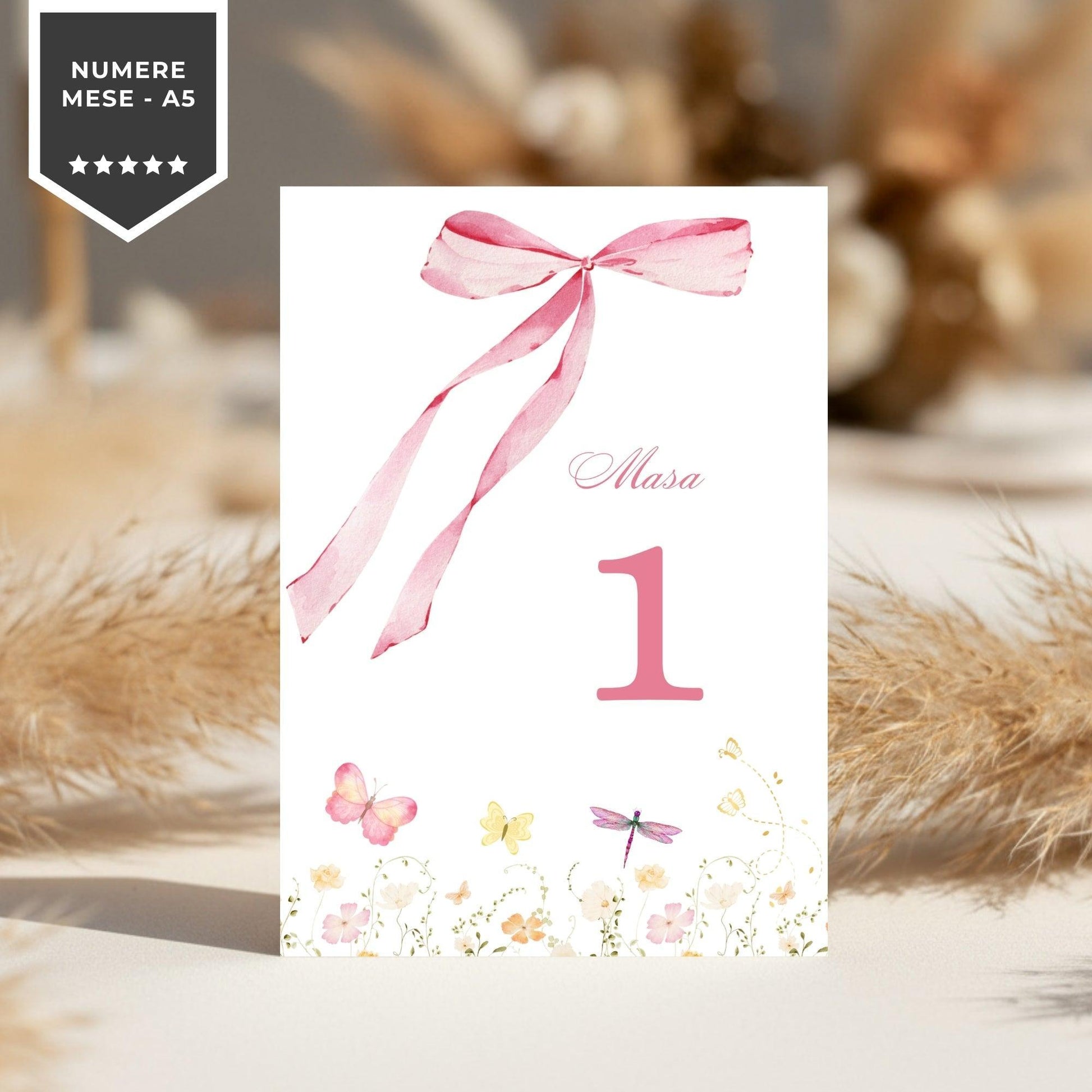 Invitatie Botez Fluturasi si Fundita, Format Digital-BalloonEvents.ro