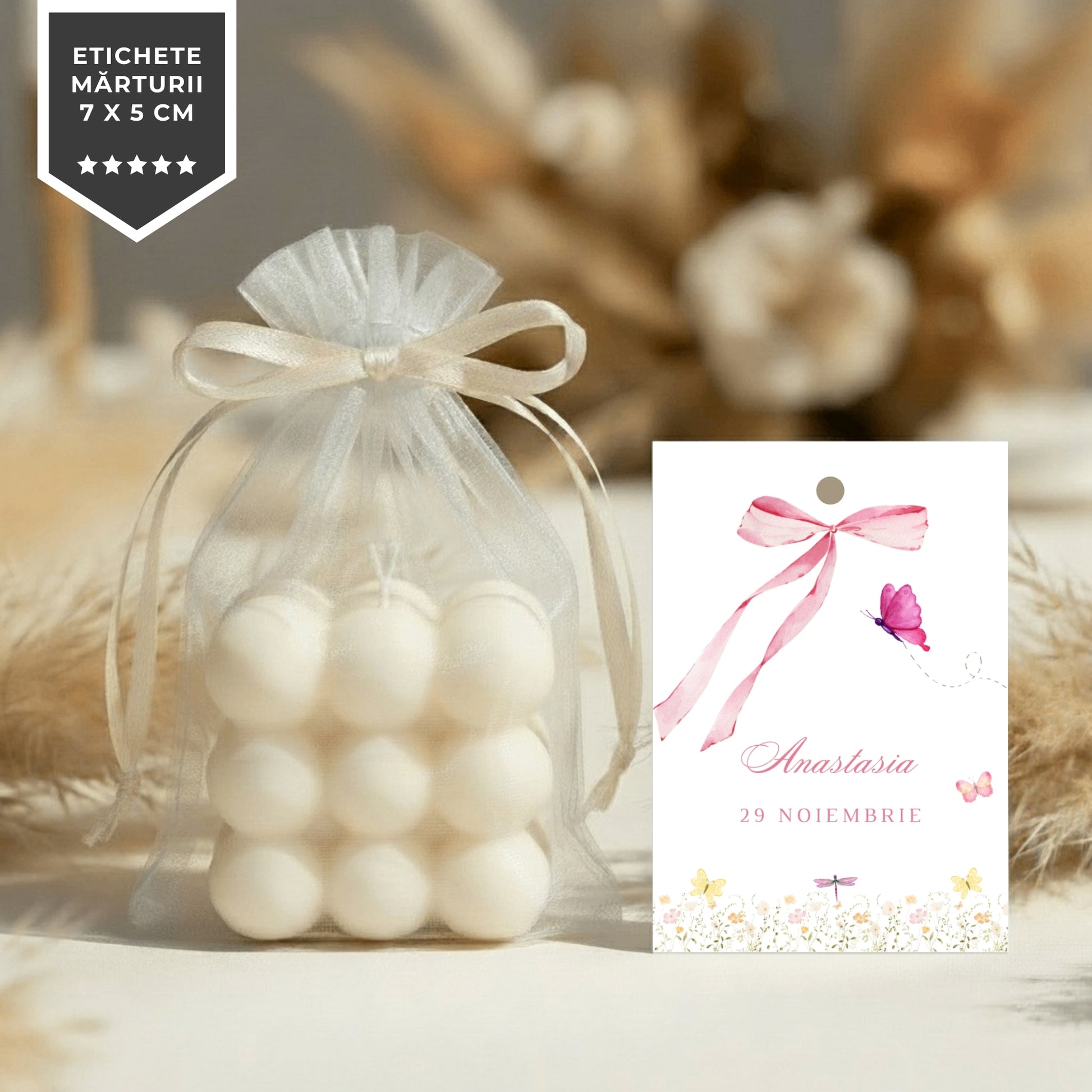 Invitatie Botez Fluturasi si Fundita, Format Digital-BalloonEvents.ro