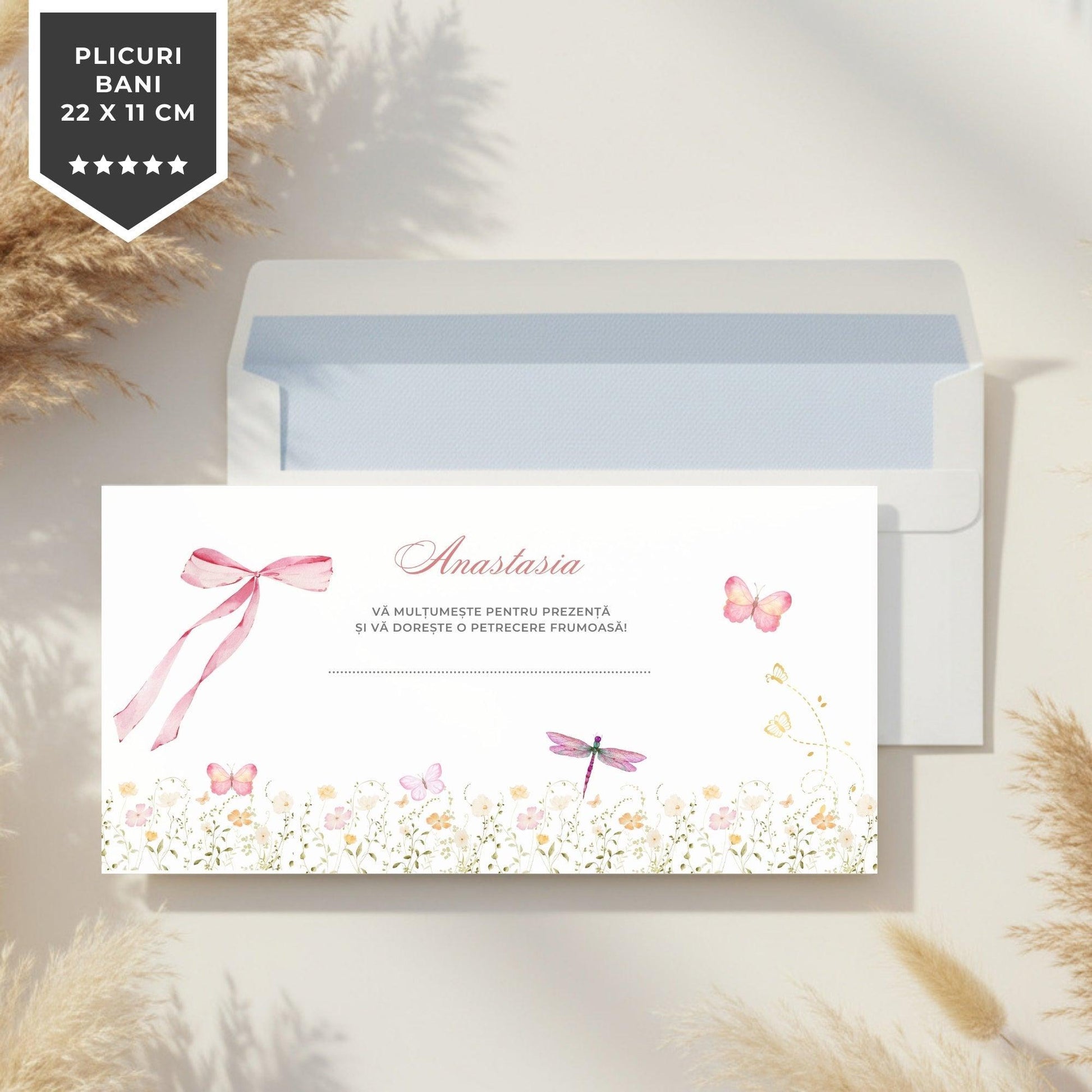 Invitatie Botez Fluturasi si Fundita, Format Digital-BalloonEvents.ro