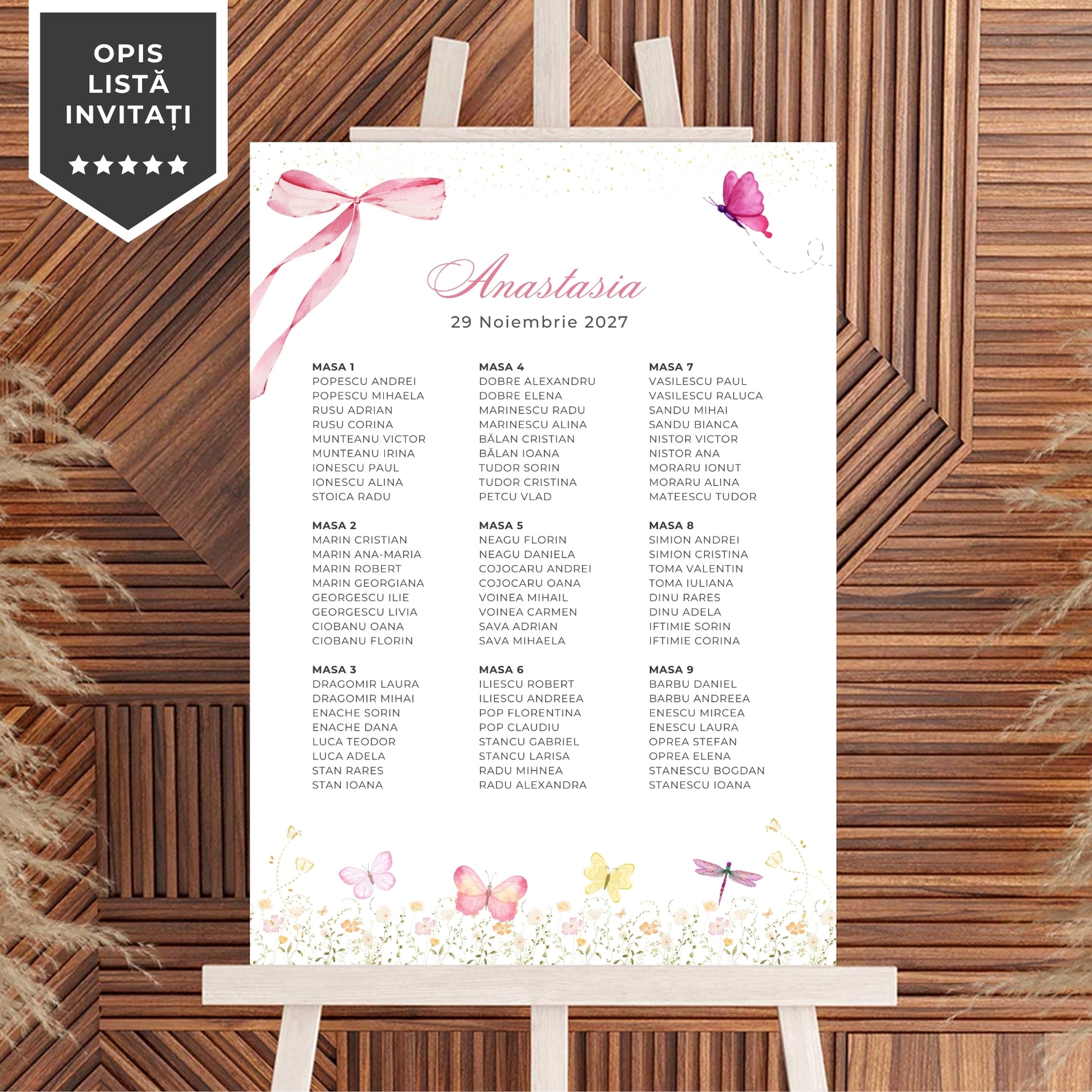 Invitatie Botez Fluturasi si Fundita, Format Digital-BalloonEvents.ro