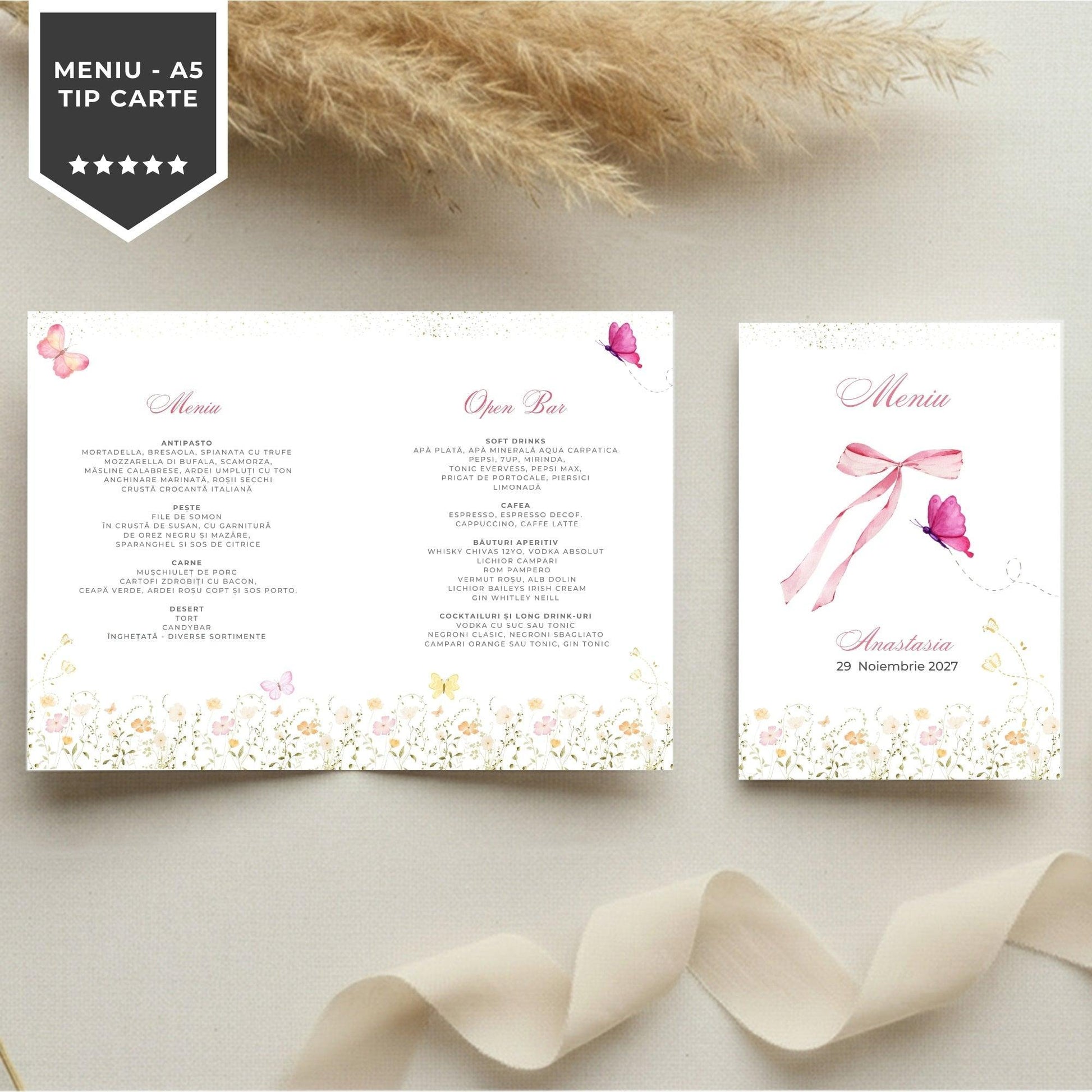 Invitatie Botez Fluturasi si Fundita, Format Digital-BalloonEvents.ro