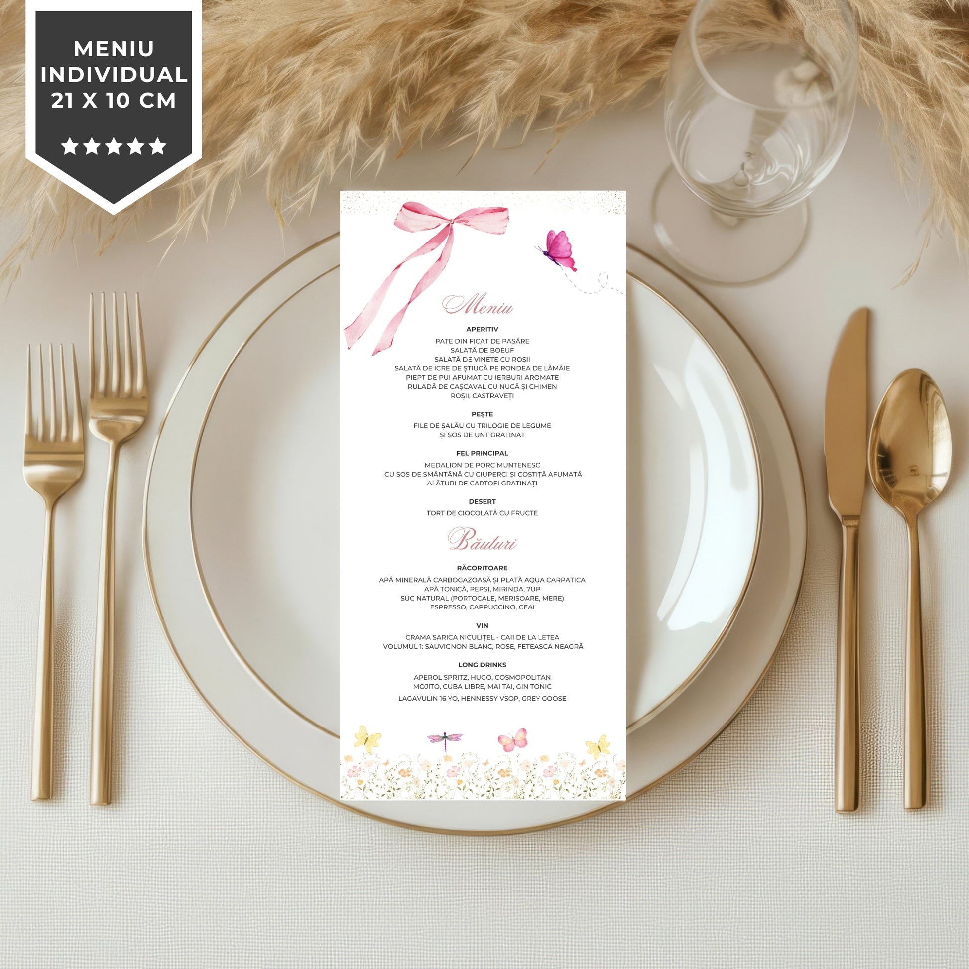 Invitatie Botez Fluturasi si Fundita, Format Digital-BalloonEvents.ro