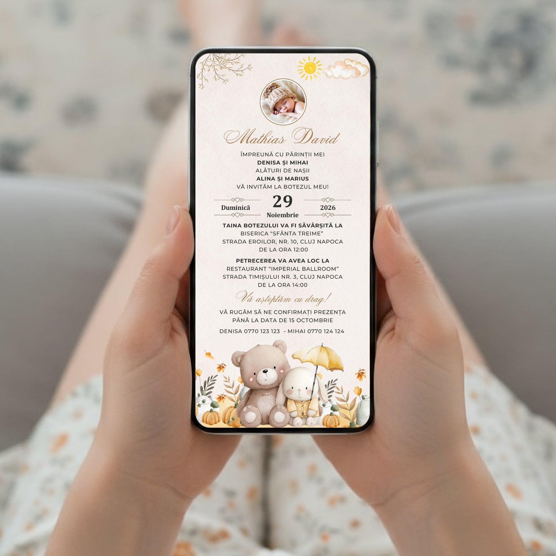 Invitatie Botez Forever Friends, Format Digital-BalloonEvents.ro