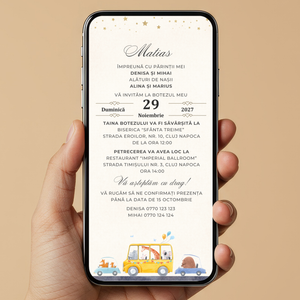Invitatie Botez Friends Rally, Format Digital-BalloonEvents.ro