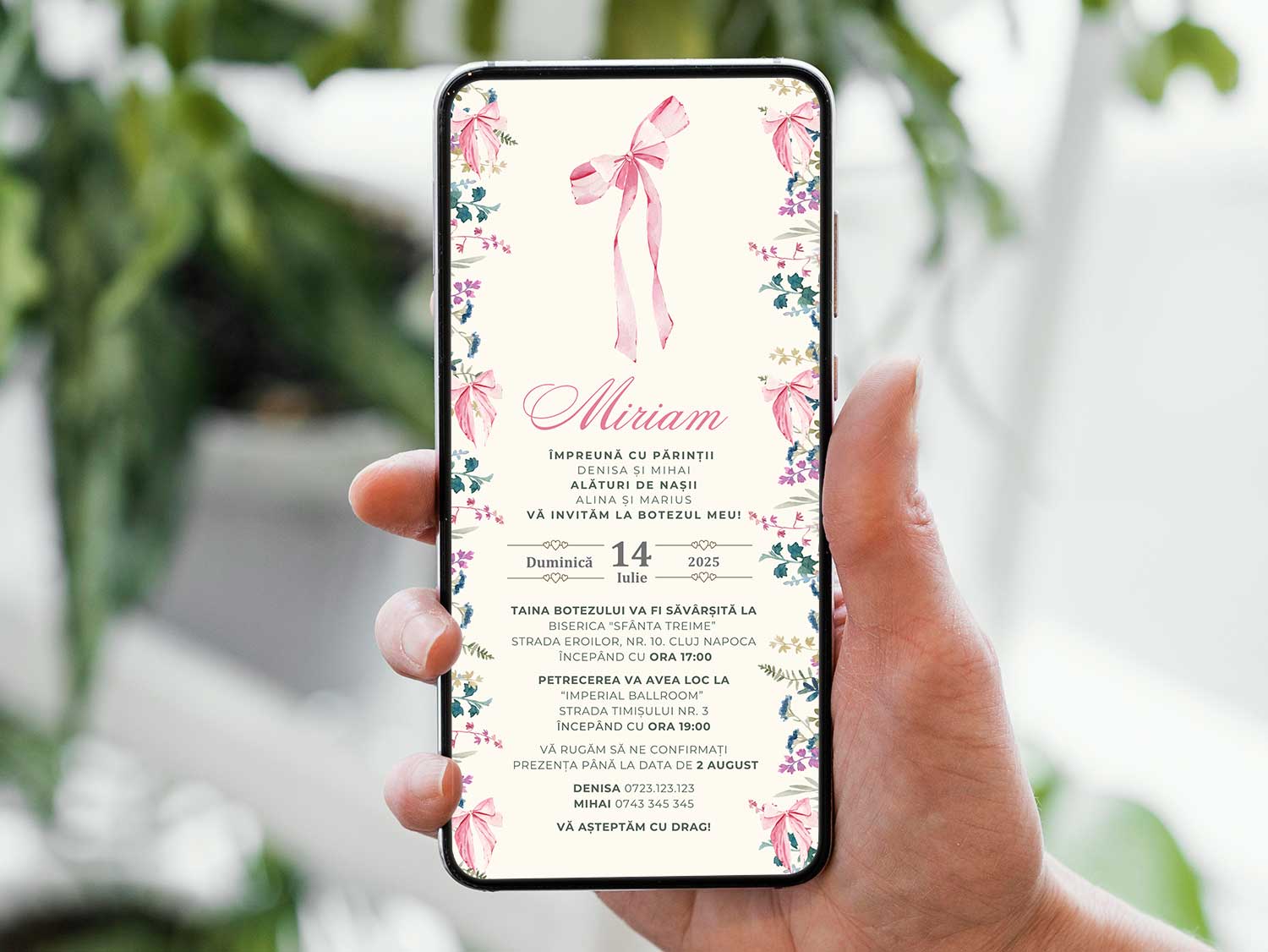 Invitatie Botez Fundite, Format Digital