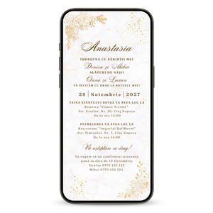 Invitatie Botez Goldie, Format Digital-BalloonEvents.ro