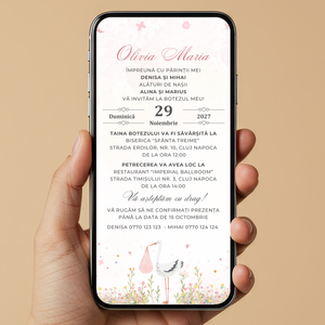 Invitatie Botez Happy Gift, Format Digital