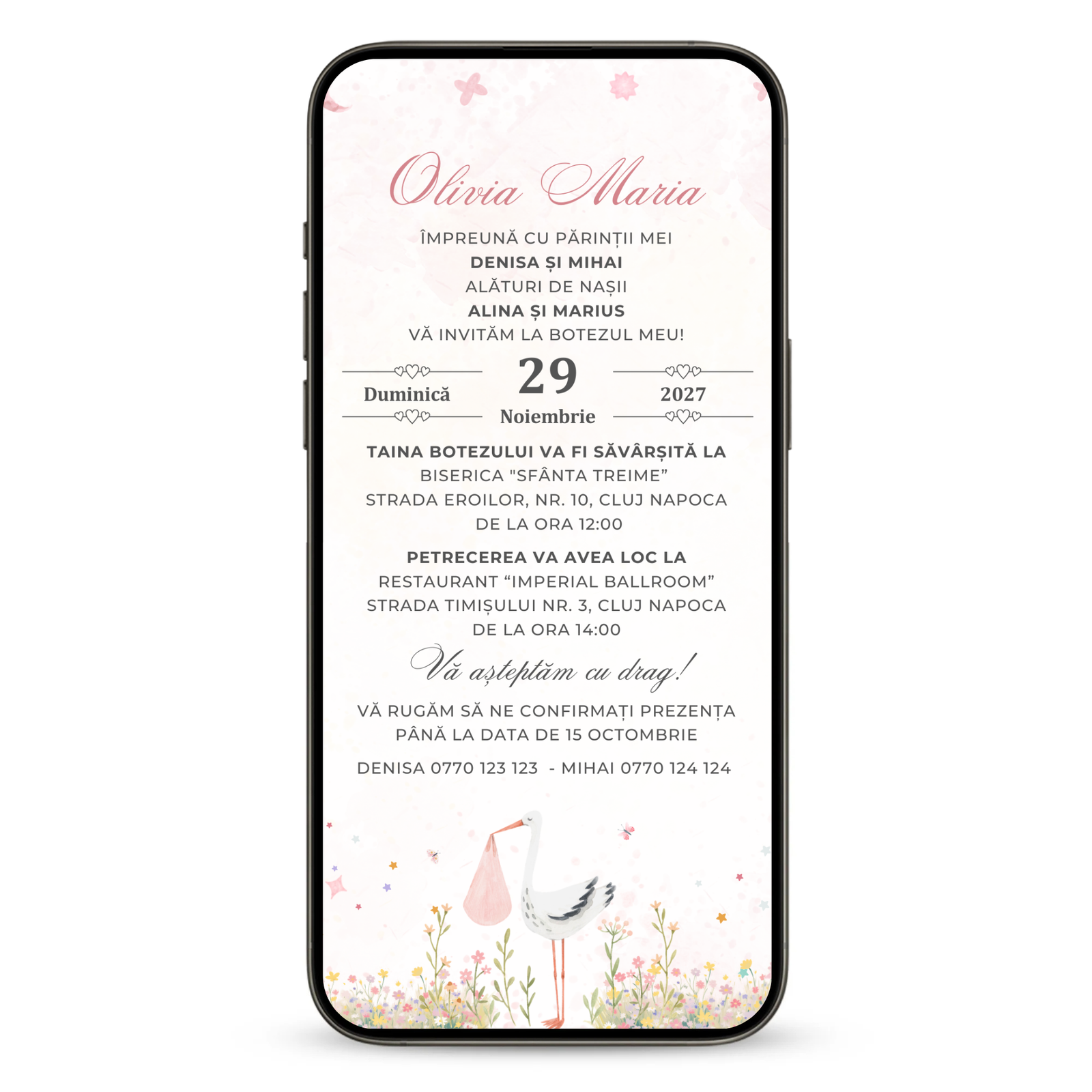 Invitatie Botez Happy Gift, Format Digital-BalloonEvents.ro