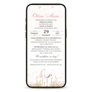 Invitatie Botez Happy Gift, Format Digital-BalloonEvents.ro