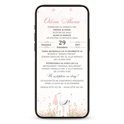 Invitatie Botez Happy Gift, Format Digital-BalloonEvents.ro