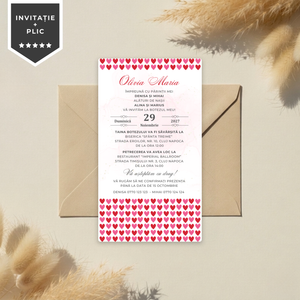 Invitatie Botez Hearts Harmony, Format Digital-BalloonEvents.ro
