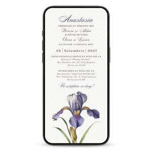 Invitatie Botez Iris, Format Digital-BalloonEvents.ro