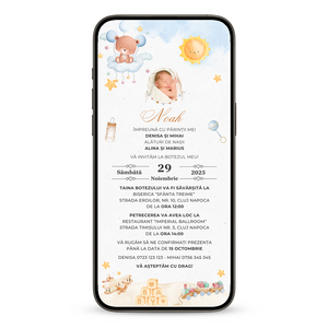 Invitatie Botez Jucarii, Format Digital