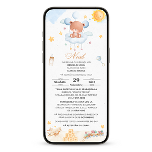 Invitatie Botez Jucarii, Format Digital-BalloonEvents.ro