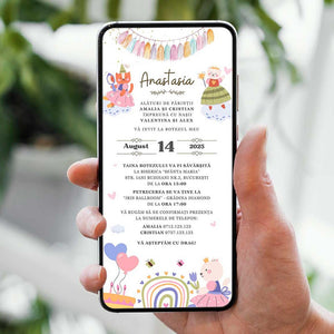 Invitatie Botez Kitty, Format Digital-BalloonEvents.ro