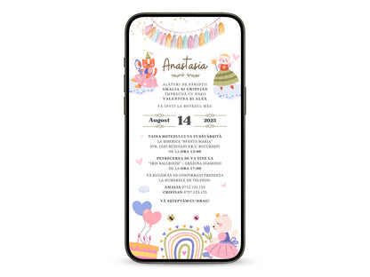 Invitatie Botez Kitty, Format Digital