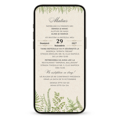 Invitatie Botez Kraft Moments, Format Digital-BalloonEvents.ro