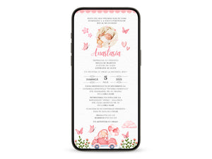 Invitatie Botez LOVE, Format Digital