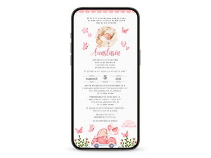 Invitatie Botez LOVE, Format Digital