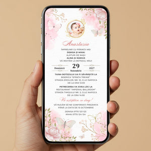 Invitatie Botez Lilibet, Format Digital