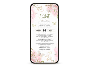 Invitatie Botez Lilibet, Format Digital