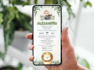 Invitatie Botez Lion, Format Digital