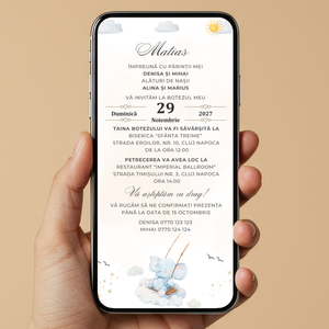 Invitatie Botez Little Elephant, Format Digital-BalloonEvents.ro
