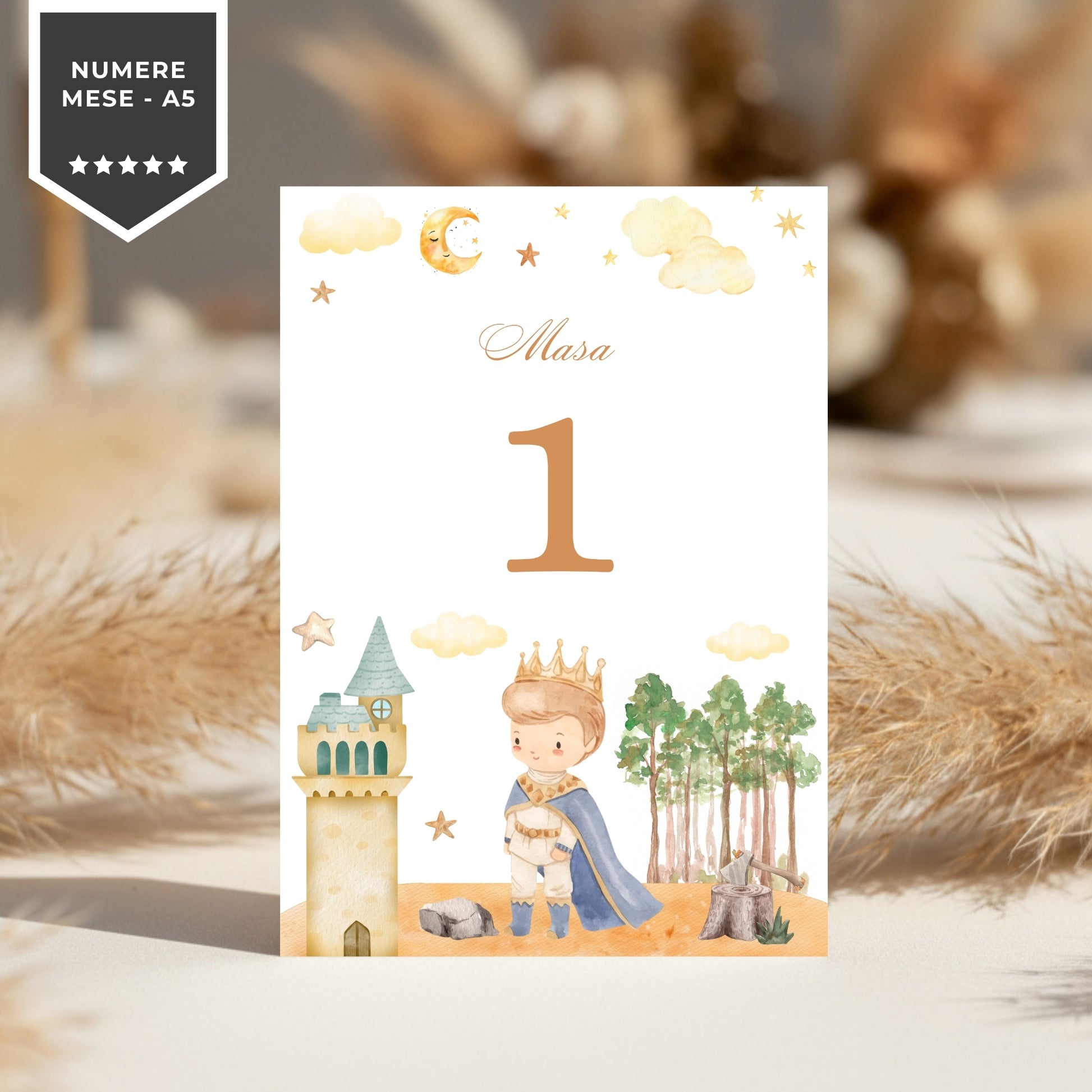 Invitatie Botez Little Prince Castle, Format Digital-BalloonEvents.ro