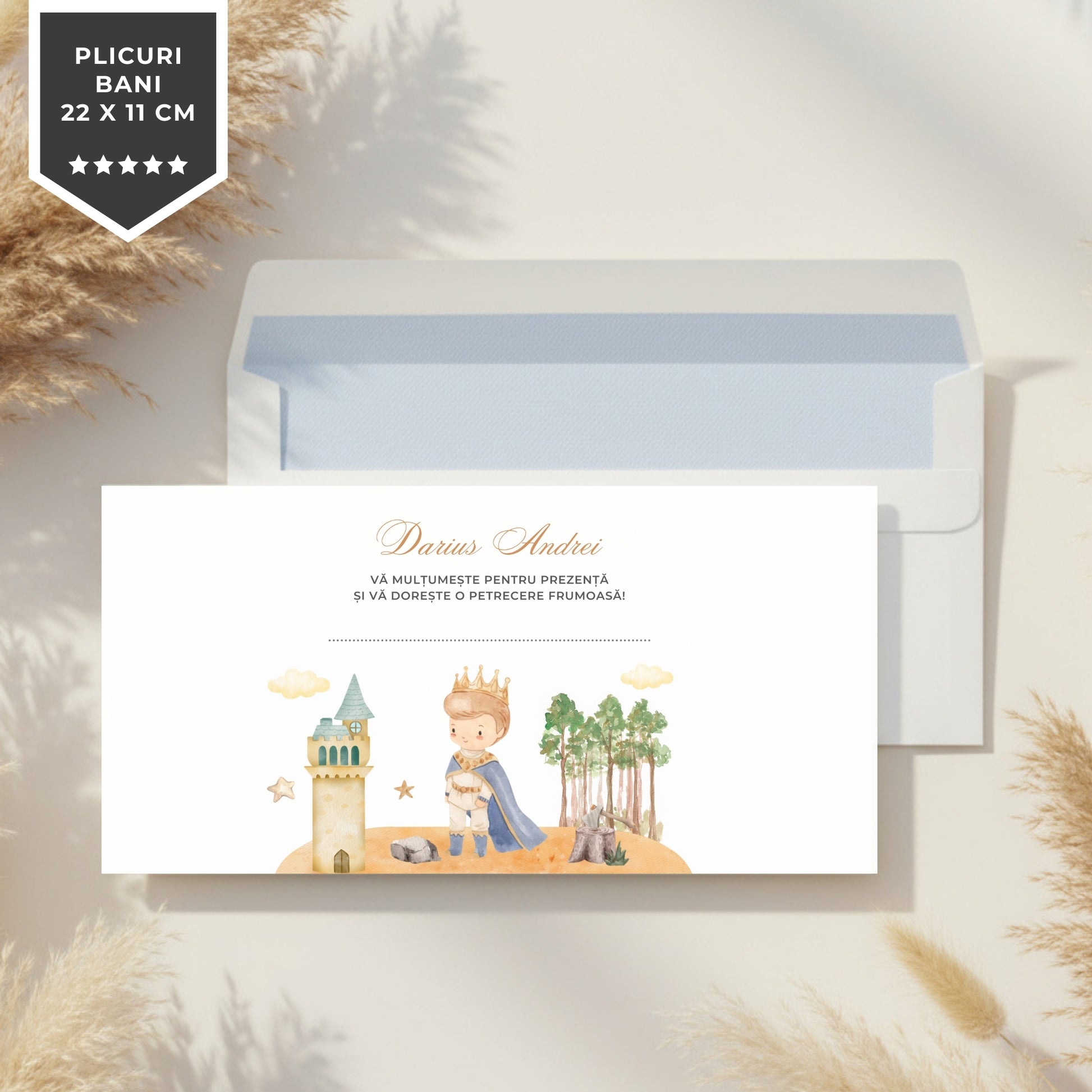 Invitatie Botez Little Prince Castle, Format Digital-BalloonEvents.ro