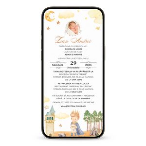 Invitatie Botez Little Prince II, Format Digital-BalloonEvents.ro