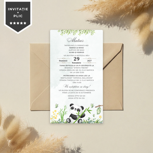 Invitatie Botez Lovely Panda Boy, Format Digital-BalloonEvents.ro