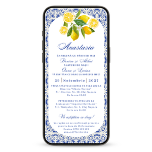 Invitatie Botez Mediterranean, Format Digital-BalloonEvents.ro