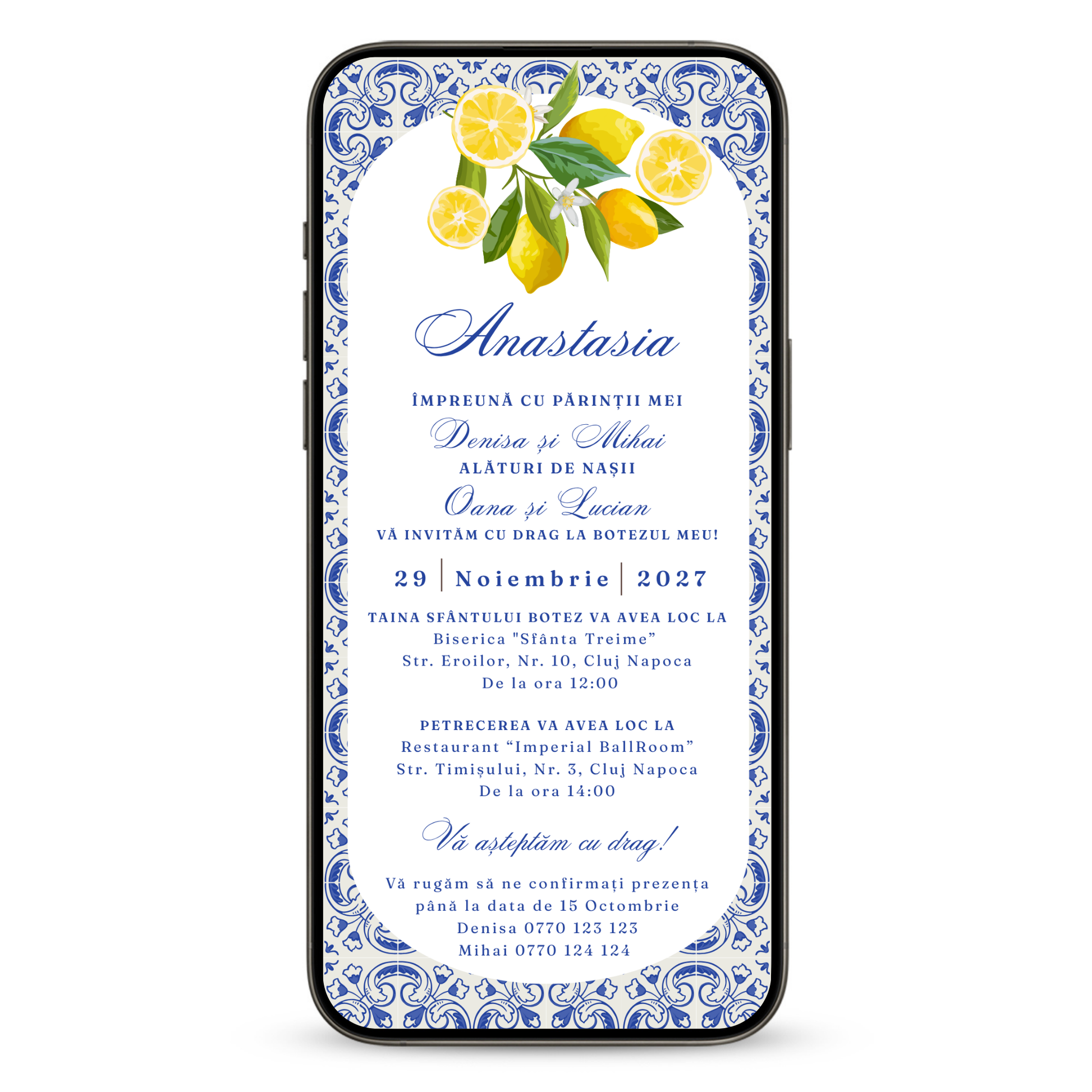 Invitatie Botez Mediterranean, Format Digital-BalloonEvents.ro